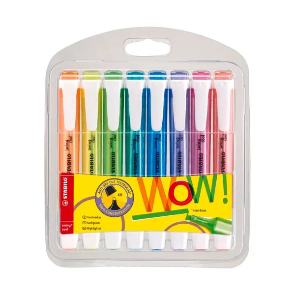 Pochette de 8 surligneurs Swing Cool Stabilo