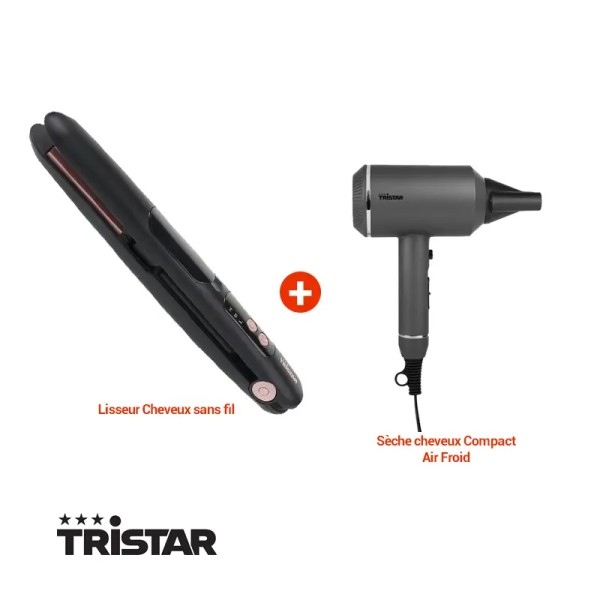 Pack Lisseur Sans Fil HD-2501 + Sèche cheveux Compact HD-2326