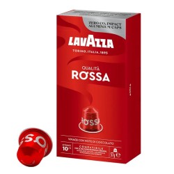 10 CAPSULES LAVAZZA COMPATIBLE NESPRESSO ALUMINIUM QUALITA ROSSA