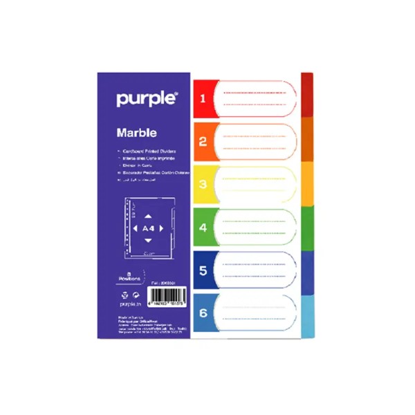 Jeux d'intercalaires en carte imprimée 6 Positions