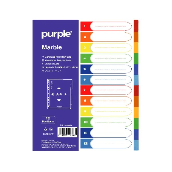 Jeux d'intercalaires en carte imprimée 12 Positions