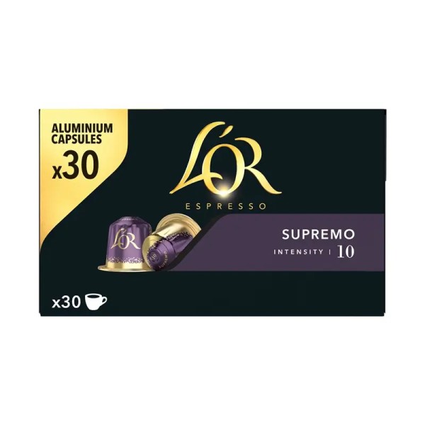 PAQUET DE 30 CAPSULES CAFE L'OR COMP NESPRESSO SUPREMO 10