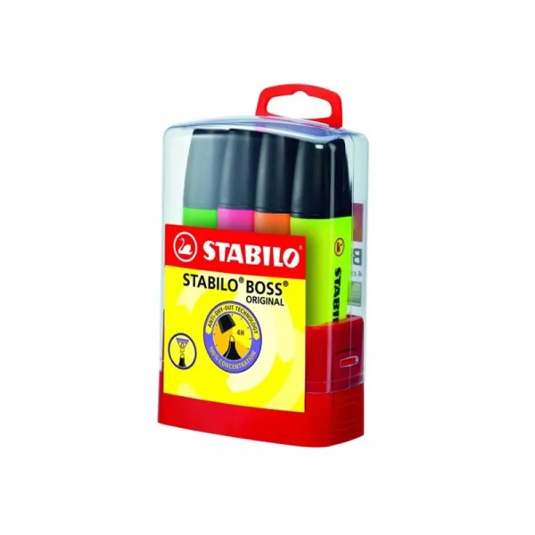 Parade de 4 Surligneurs Stabilo Boss Original