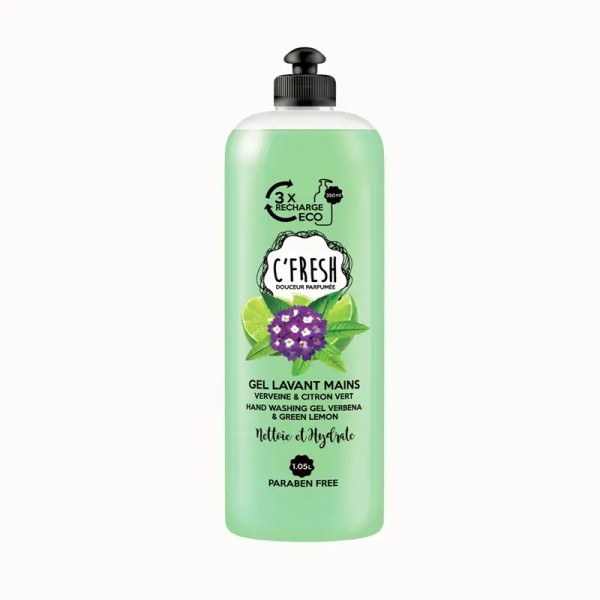 GEL LAVANT MAINS C'FRESH VERVEINE ET CITRON VERT 1050 ML