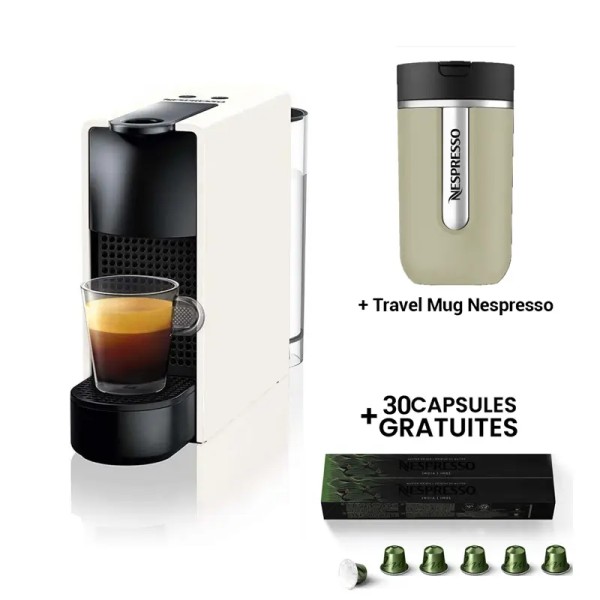 Bundle Machine Nespresso Original Mini Essenza White + Mug + 30 Cap