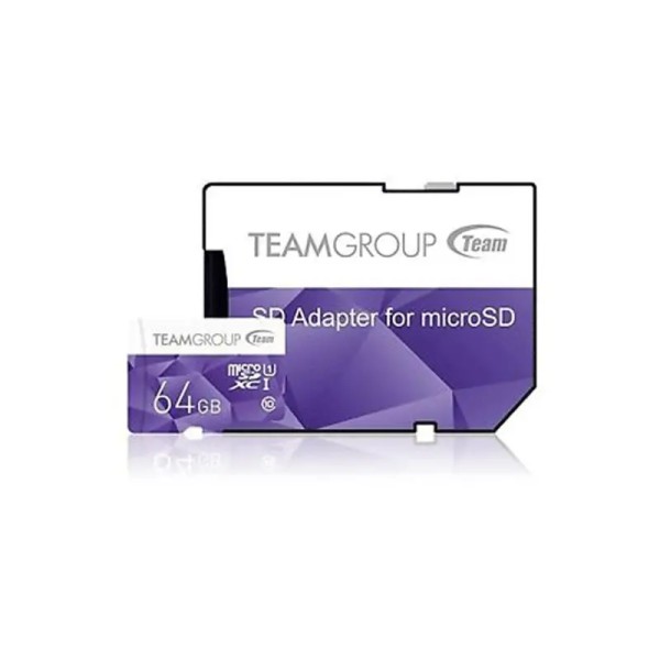CARTE MÉMOIRE TEAM GROUP 64GO CLASS 10 AVEC ADAPTATEUR