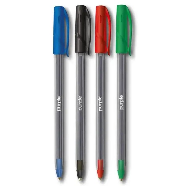 POCHETTE DE 4 STYLOS SCRIBE 1MM COULEURS ASSORTIES