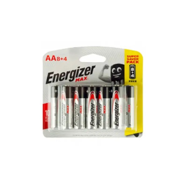 PILE ENERGIZER MAX 1.5V AAA LR03 E92 SUPER PACK 8+4