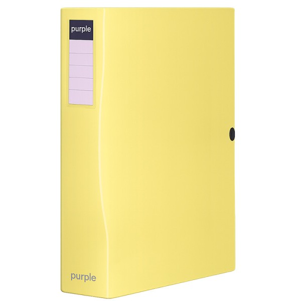 Boite de Classement Purple Dos 80 mm PASTEL Jaune