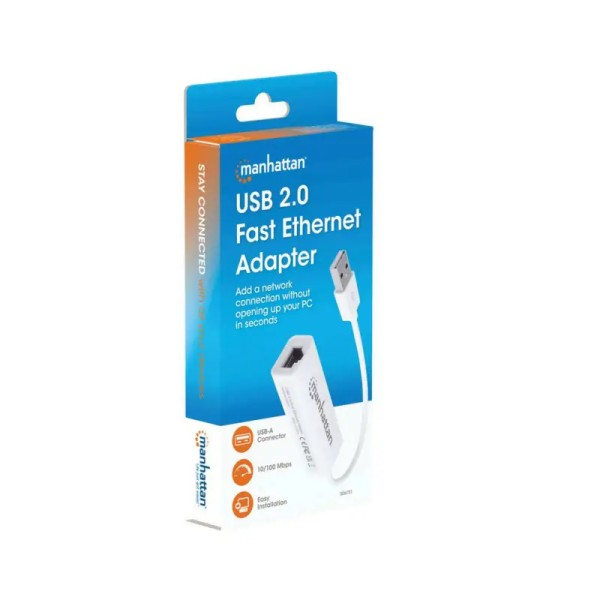 Adaptateur USB 2.0 haut débit vers Fast Ethernet Manhatten