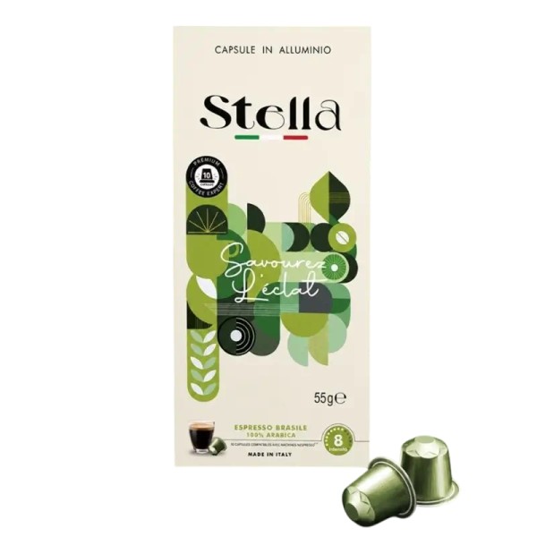 Paquet De 10 Capsules Compatible Nespresso Stella Brasile